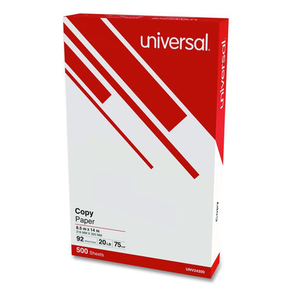 Legal Size Copy Paper, 92 Bright, 20 lb Bond Weight, 8.5 x 14, White, 500 Sheets/Ream, 10 Reams/Carton