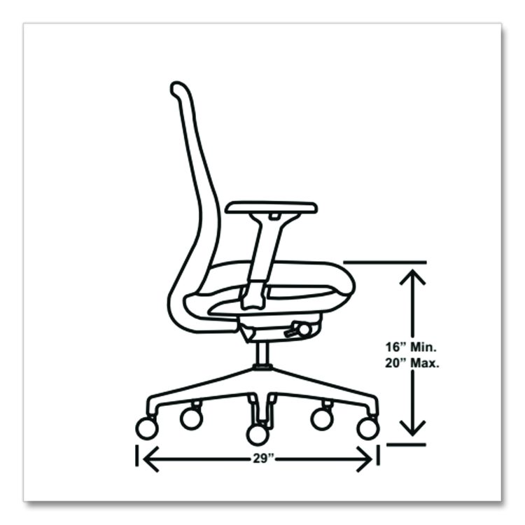 Nucleus Series Recharge Task Chair, 16.63 to 21.13 Seat Height, Frost Seat, Black Back, Black Base