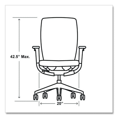 Flexion Mesh Back Task Chair, Supports Up to 300 lb, 14.81" to 19.7" Seat Height, Black/Basalt