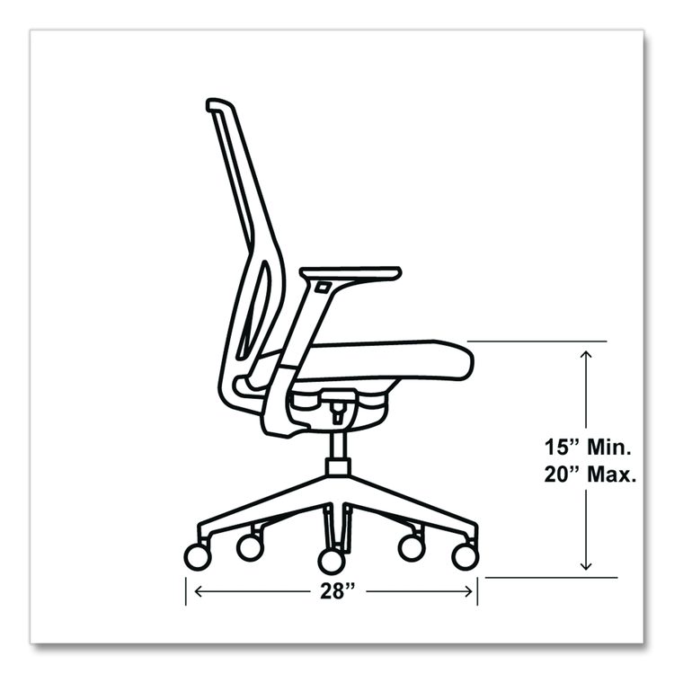 Flexion Mesh Back Task Chair, Supports Up to 300 lb, 14.81" to 19.7" Seat Height, Black/Basalt