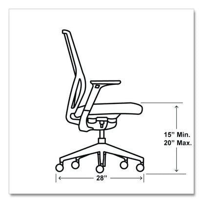 Flexion Mesh Back Task Chair, Supports Up to 300 lb, 14.81" to 19.7" Seat Height, Black/Basalt