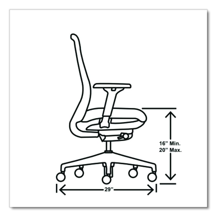 Nucleus Series Recharge Task Chair, Up to 300lb, 16.63" to 21.13" Seat Ht, Navy Seat, Black Back/Base