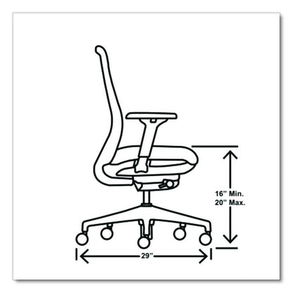 Nucleus Series Recharge Task Chair, Up to 300lb, 16.63" to 21.13" Seat Ht, Navy Seat, Black Back/Base