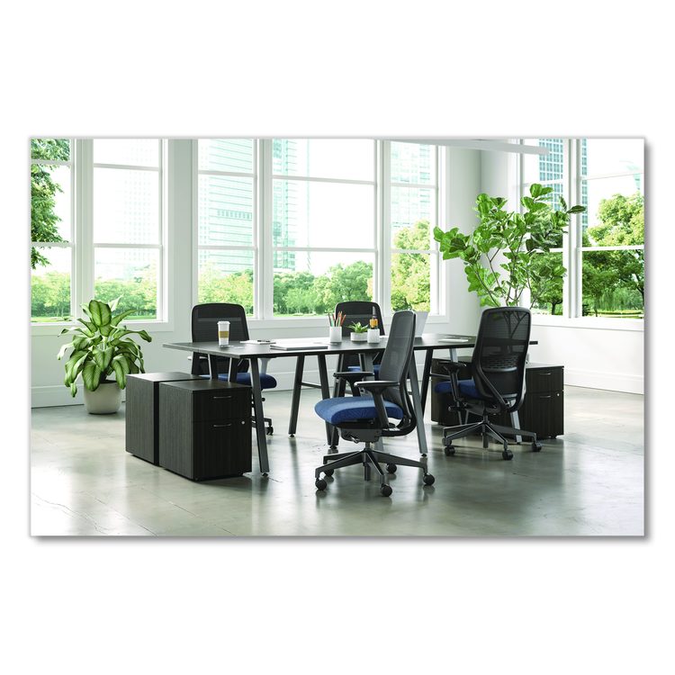 Nucleus Series Recharge Task Chair, Up to 300lb, 16.63" to 21.13" Seat Ht, Navy Seat, Black Back/Base