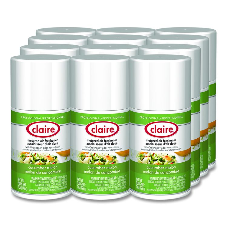 Metered Air Freshener, Cucumber Melon, 7 oz Aerosol Spray, 12/Carton