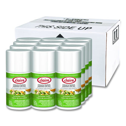 Metered Air Freshener, Cucumber Melon, 7 oz Aerosol Spray, 12/Carton