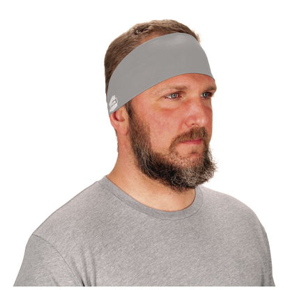 Chill-Its 6634 Performance Knit Cooling Headband, Polyester/Spandex, One Size Fits Most, Gray