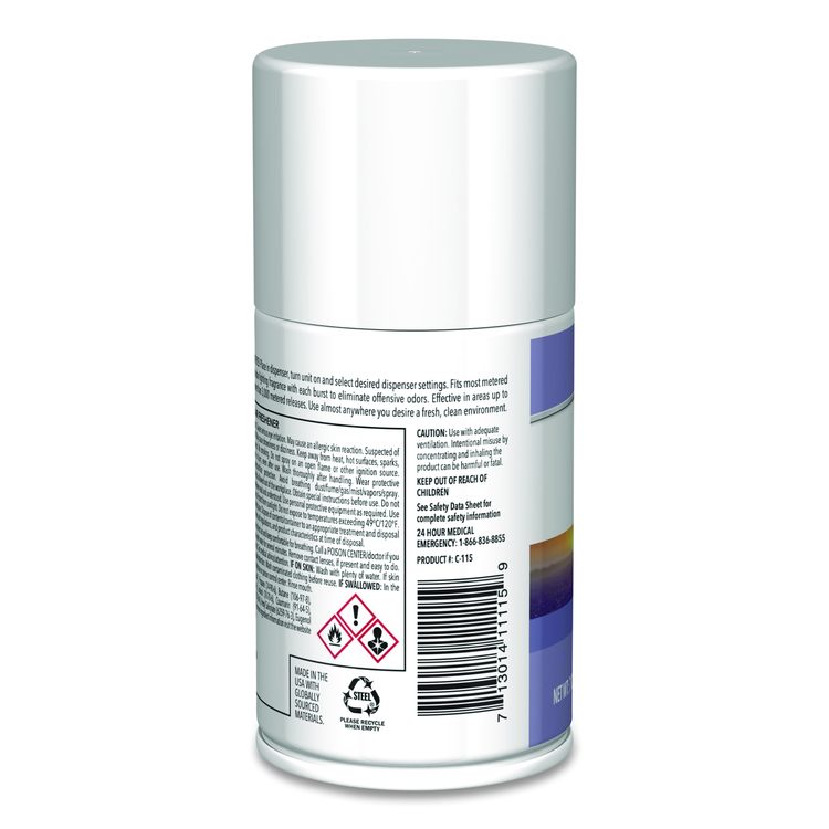 Metered Air Freshener, Lavender, 7 oz Aerosol Spray, 12/Carton