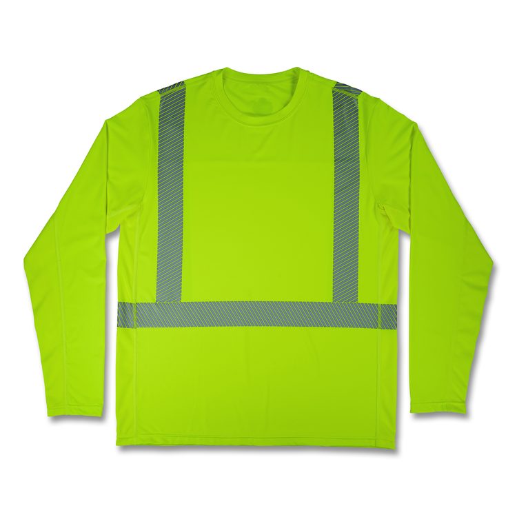 Chill-Its 6688 Type R Class 2 Cooling Hi-Vis Sun Shirt with UV Protection, Small, Lime