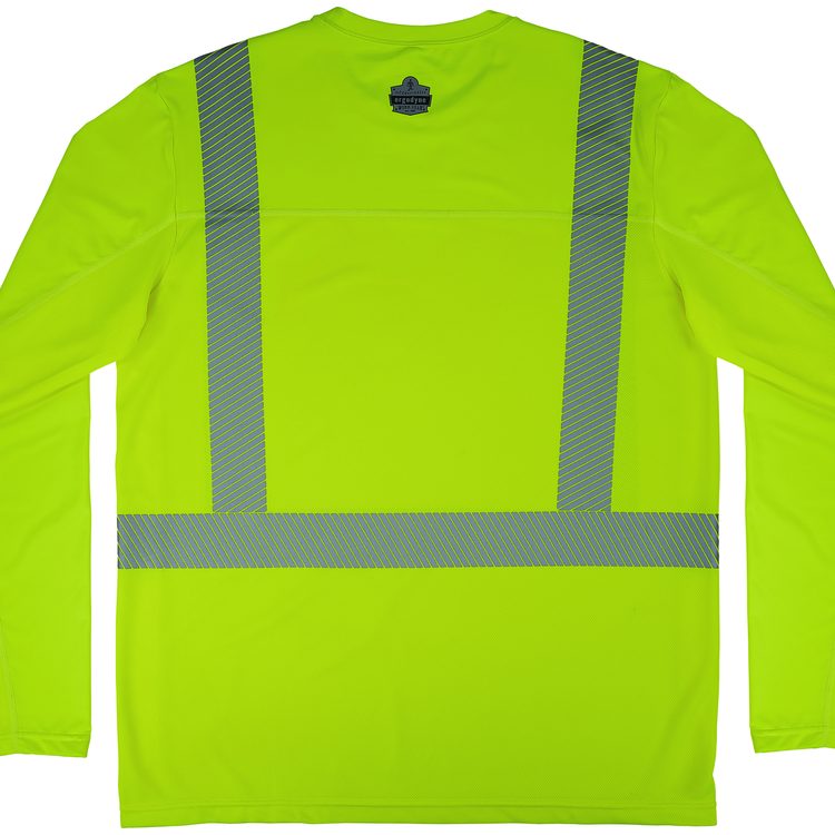 Chill-Its 6688 Type R Class 2 Cooling Hi-Vis Sun Shirt with UV Protection, Large, Lime