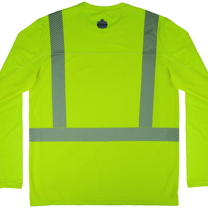 Chill-Its 6688 Type R Class 2 Cooling Hi-Vis Sun Shirt with UV Protection, Large, Lime