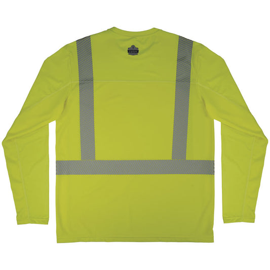 Chill-Its 6688 Type R Class 2 Cooling Hi-Vis Sun Shirt with UV Protection, X-Large, Lime