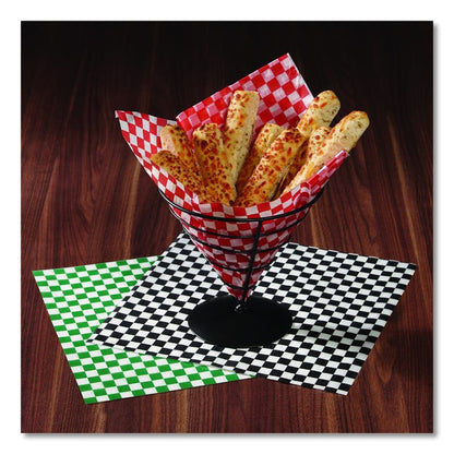 Grease-Resistant Food Wrap, 12 x 12, Red Check, 5,000/Carton