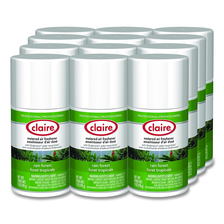 Metered Air Freshener, Rainforest, 7 oz Aerosol Spray, 12/Carton
