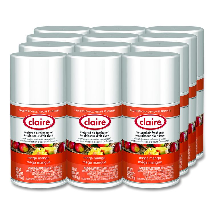 Metered Air Freshener, Mango, 7 oz Aerosol Spray, 12/Carton