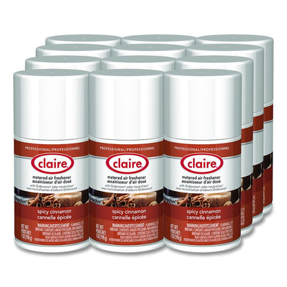 Metered Air Freshener, Cinnamon, 7 oz Aerosol Spray, 12/Carton