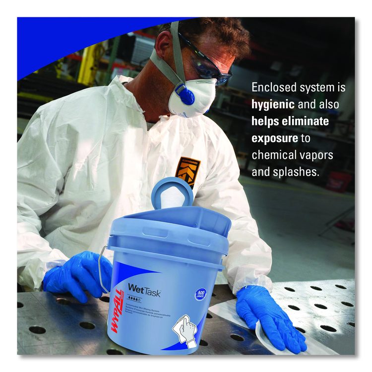 WetTask Customizable Wet Wiping System, 3.5 gal, Blue, 2/Carton