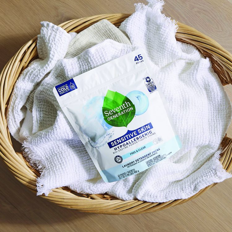 Natural Laundry Detergent Packs, Powder, Unscented, 45 Packets/Pack
