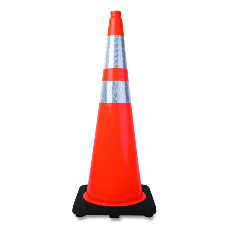 Traffic Cone, 14.5 x 1 x 36, Orange/Silver
