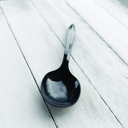 Mediumweight Polypropylene Cutlery, Soup Spoon, Plastic, Black, 1,000/Carton