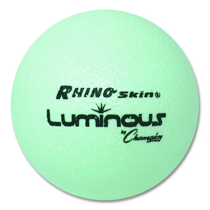 Rhino Skin Luminous Dodgeball Set, 6.3" Diameter, Luminous White/Blue, 6/Set
