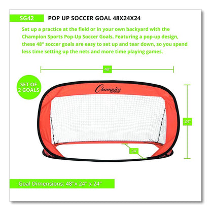 Pop Up Soccer Goal, 4 ft x 2 ft, Pair