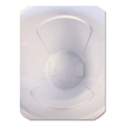 Vented Round Brute Container, 10 gal, Plastic, White