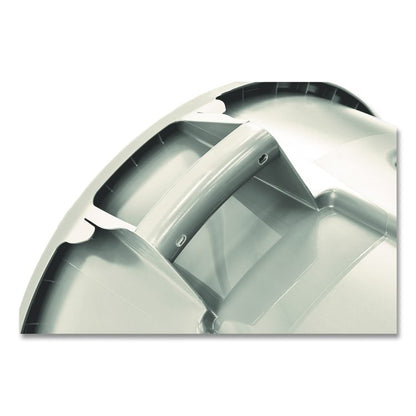 Vented Round Brute Container, 32 gal, Plastic, White