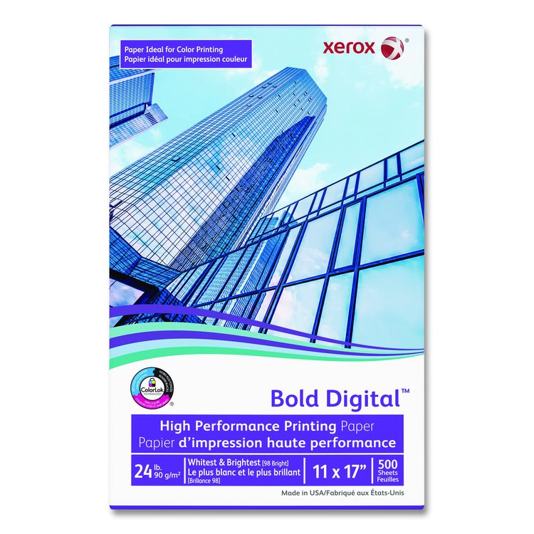 Bold Digital Printing Paper, 98 Bright, 24 lb Bond Weight, 11 x 17, White, 500/Ream