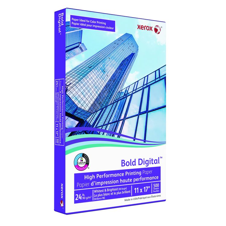 Bold Digital Printing Paper, 98 Bright, 24 lb Bond Weight, 11 x 17, White, 500/Ream