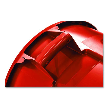 Vented Round Brute Container, 44 gal, Plastic, Red