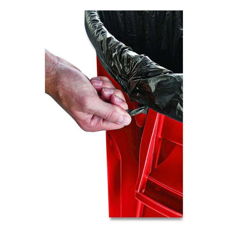 Vented Round Brute Container, 44 gal, Plastic, Red