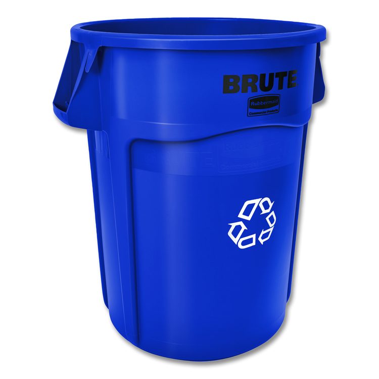 Brute Recycling Container, 44 gal, Polyethylene, Blue