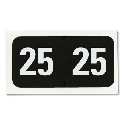 Yearly End Tab File Folder Labels, 25, 0.75 x 1.5, Black, 500/Roll