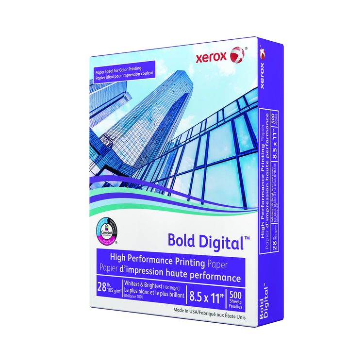 Bold Digital Printing Paper, 100 Bright, 28 lb Bond Weight, 8.5 x 11, White, 500/Ream
