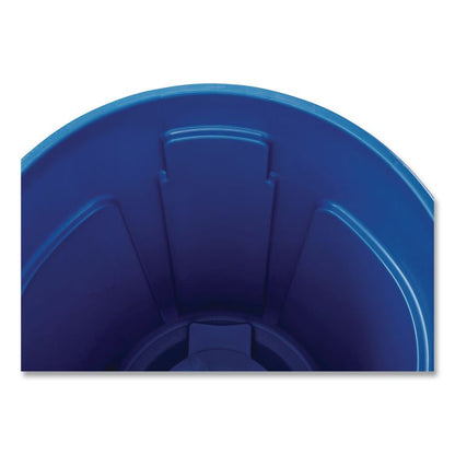Vented Round Brute Container, 44 gal, Plastic, Blue