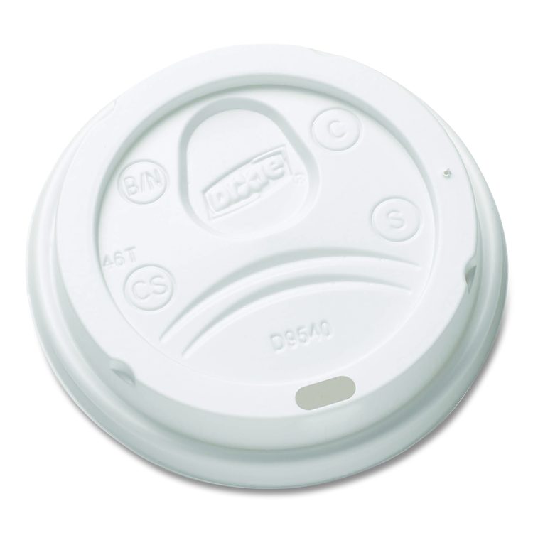 Sip-Through Dome Hot Drink Lids, Fits 10 oz Dixie Hot Cups, Plastic, White, 100/Pack, 10 Packs/Carton