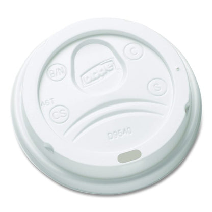 Sip-Through Dome Hot Drink Lids, Fits 10 oz Dixie Hot Cups, Plastic, White, 100/Pack, 10 Packs/Carton
