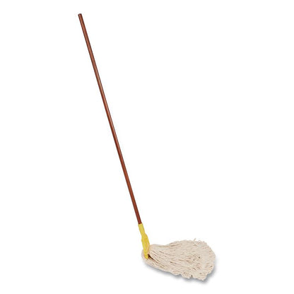 Non-Launderable Economy Cut-End Rayon Mop Head, 24 oz, 1" Band, White, 12/Carton