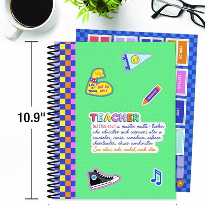 Teacher Planners, Weekly/Monthly, 7 Classes, We Stick Together, Multicolor Cover, 11 x 8.5 Sheets, 12-Month (July to June)