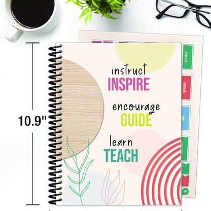 Teacher Planners, Weekly/Monthly, 7 Classes, True to You Artwork, Multicolor Cover, 11 x 8.5 Sheets, 12-Month (July to June)