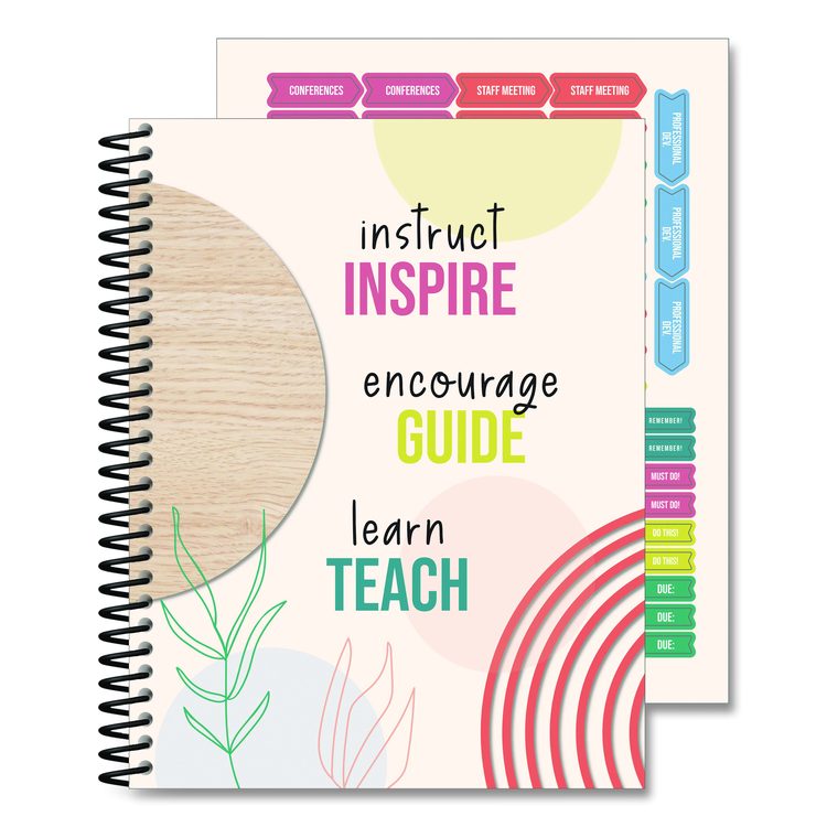 Teacher Planners, Weekly/Monthly, 7 Classes, True to You Artwork, Multicolor Cover, 11 x 8.5 Sheets, 12-Month (July to June)