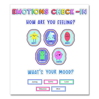 Curriculum Bulletin Board Sets, 46-Piece Set , We Stick Together: Emotions Check-In, 7.9" x 15", Multicolor