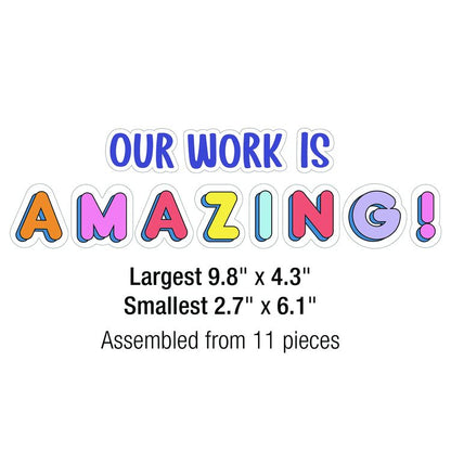 Work Display Bulletin Board Sets, 45-Piece Set, We Stick Together: Our Work Is Amazing, 7.9" x 15", Multicolor