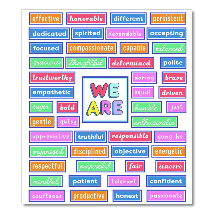 Motivational Bulletin Board Sets, 52-Piece Set, We Stick Together: Motivational, 7.9" x 15", Multicolor