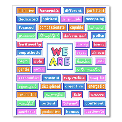 Motivational Bulletin Board Sets, 52-Piece Set, We Stick Together: Motivational, 7.9" x 15", Multicolor