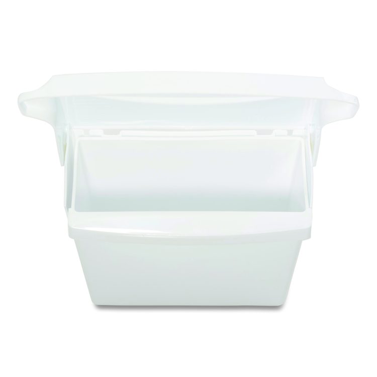 Sanitary Napkin Receptacle with Rigid Liner, Plastic, White