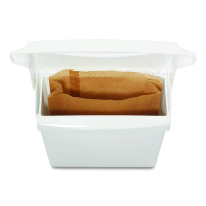 Sanitary Napkin Receptacle with Rigid Liner, Plastic, White