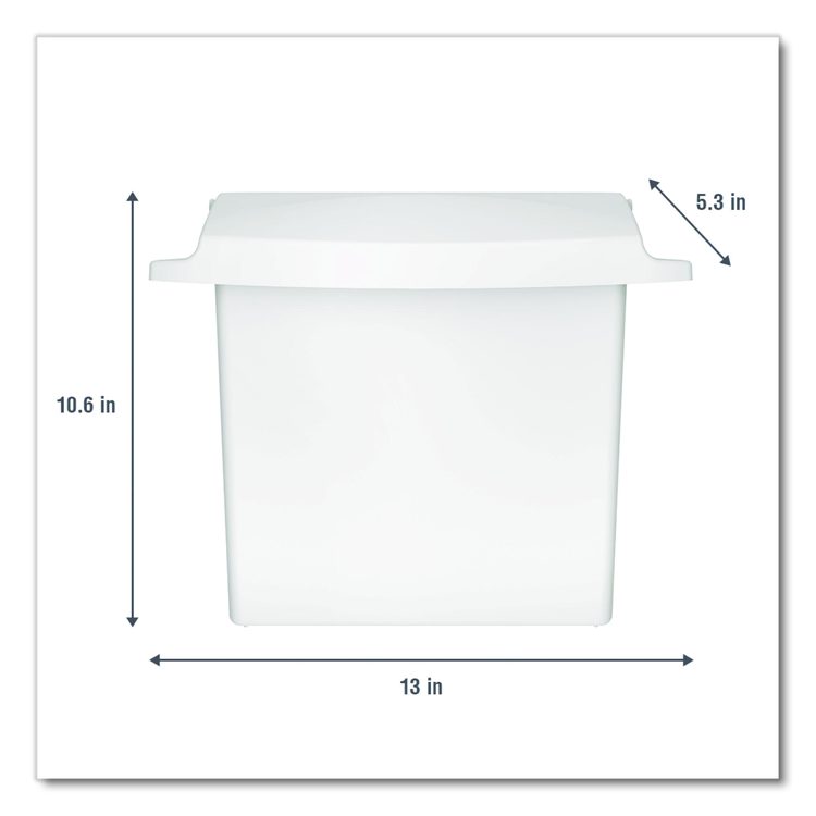 Sanitary Napkin Receptacle with Rigid Liner, Plastic, White