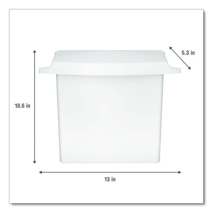 Sanitary Napkin Receptacle with Rigid Liner, Plastic, White
